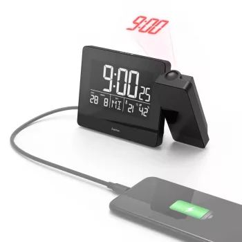 Despertador digital Hama Plus Charge negro