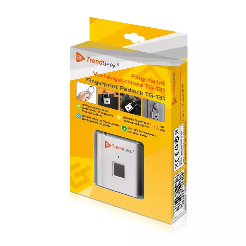 Technaxx TG-131 candado inteligente con huella dactilar, plateado