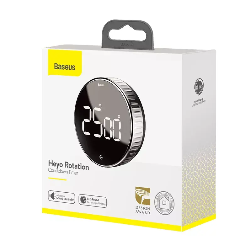 Temporizador diario Baseus Heyo Rotation Countdown negro digital