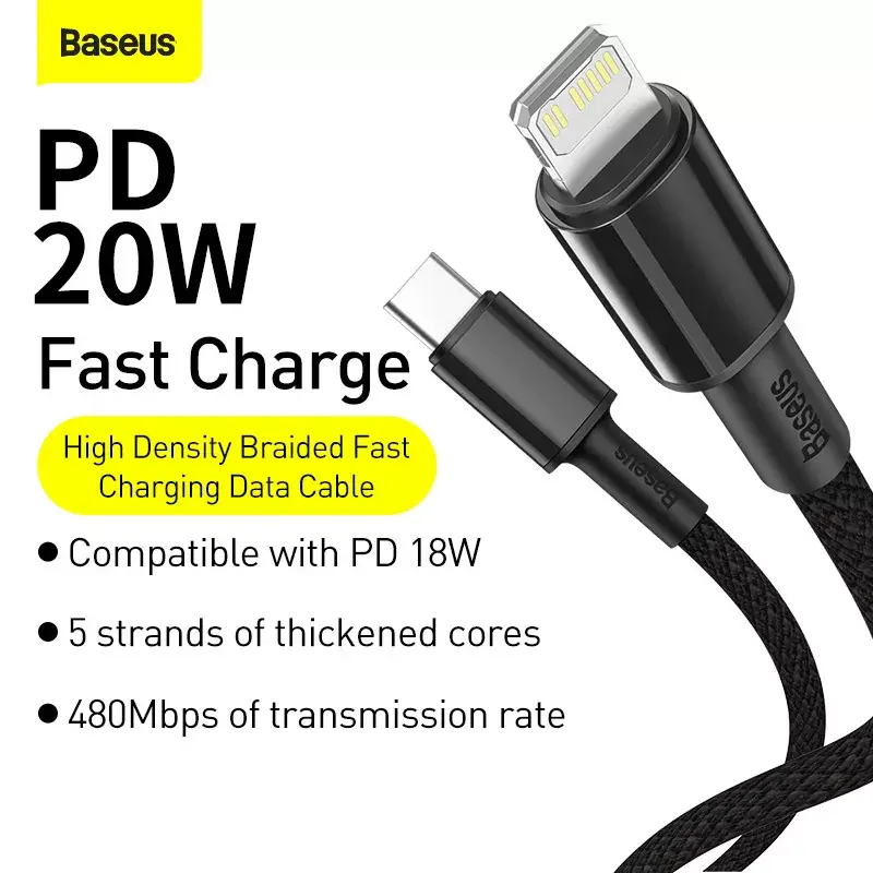 Cable Lightning Baseus CATLGD-A01 2m negro