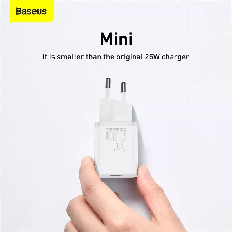 Cargador de interior Baseus Super Si blanco carga rápida 12V 1xUSB-C