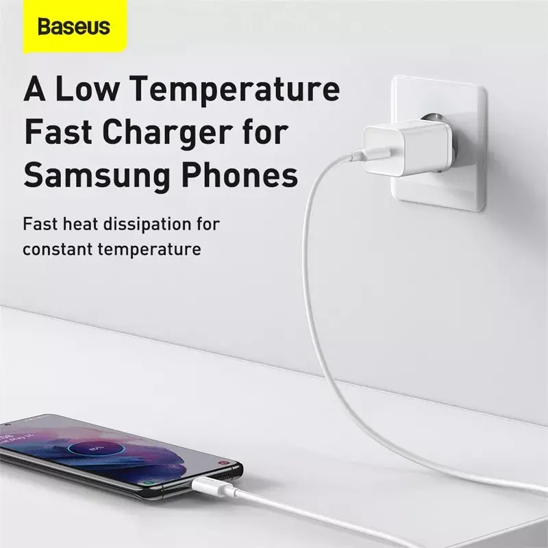 Cargador de interior Baseus Super Si blanco carga rápida 12V 1xUSB-C