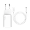 Cargador de interior Baseus Super Si blanco carga rápida 12V 1xUSB-C