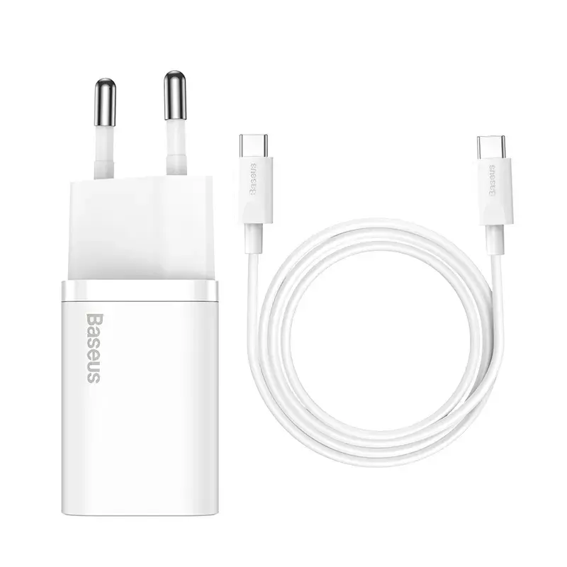 Cargador de interior Baseus Super Si blanco carga rápida 12V 1xUSB-C
