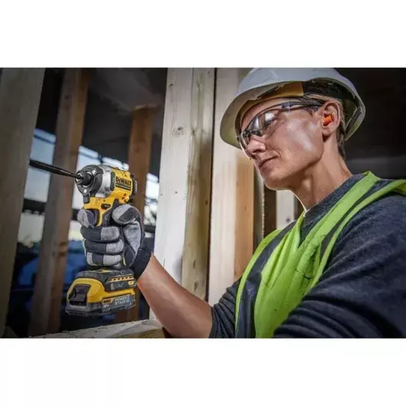 DeWALT DCF850E2T-QW atornillador de impacto inalámbrico 1/4", 18 V, 2 baterías Powerstack de 1,7 Ah, maletín TSTAK, negro