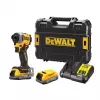 DeWALT DCF850E2T-QW atornillador de impacto inalámbrico 1/4", 18 V, 2 baterías Powerstack de 1,7 Ah, maletín TSTAK, negro