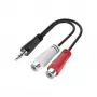 Hama 00200350 adaptador de audio estéreo jack 3,5 mm (M) a 2x RCA (H), 0,15 m, negro