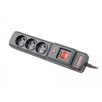 Regleta de enchufes ARMAC Multi M3 — 3 tomas, cable de 5 m, negra