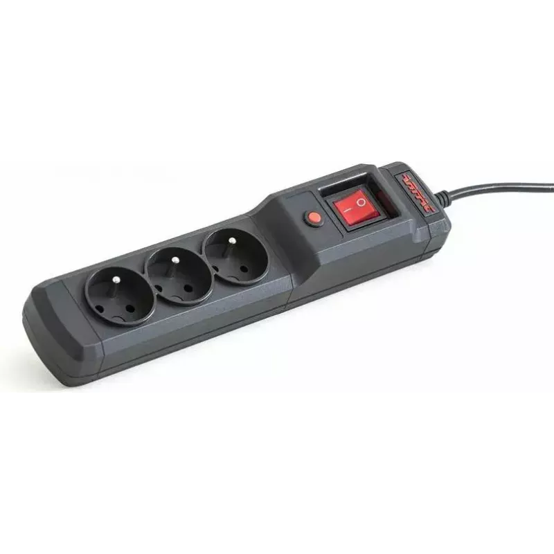 Regleta de enchufes ARMAC Multi M3 — 3 tomas, cable de 5 m, negra