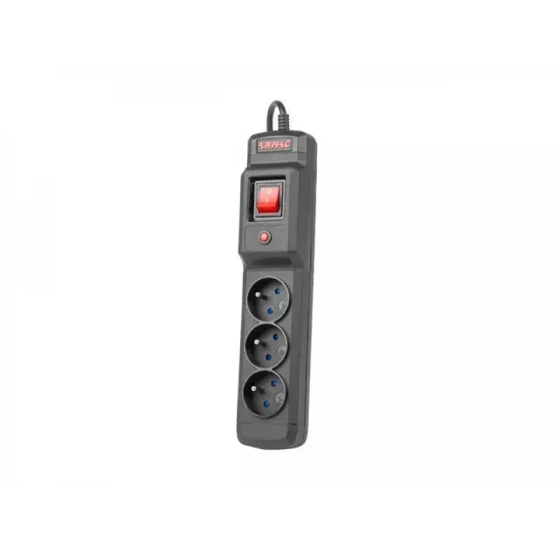 Regleta de enchufes ARMAC Multi M3 — 3 tomas, cable de 5 m, negra