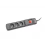 Regleta de enchufes ARMAC Multi M3 — 3 tomas, cable de 5 m, negra