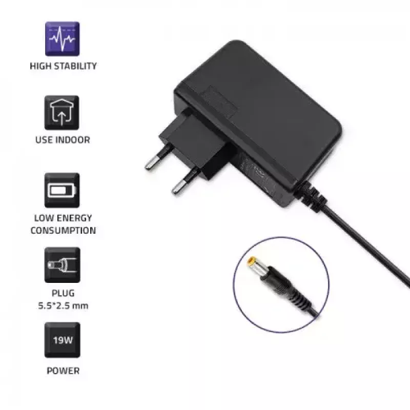 Fuente de alimentación Qoltec 51034 Interior 19W Negro 220-240V