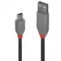 Lindy 36722 cable USB 2.0 de Tipo A a Mini-B, Anthra Line, 1 m, 480 Mbit/s