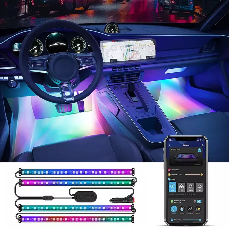 Luces para coche interiores Govee RGBIC Smart Strip Light Bluetooth 30 cm