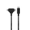 Cable USB-C Native Union Belt Cable Duo 1,5 m USB‑C a USB‑C/Lightning Negro