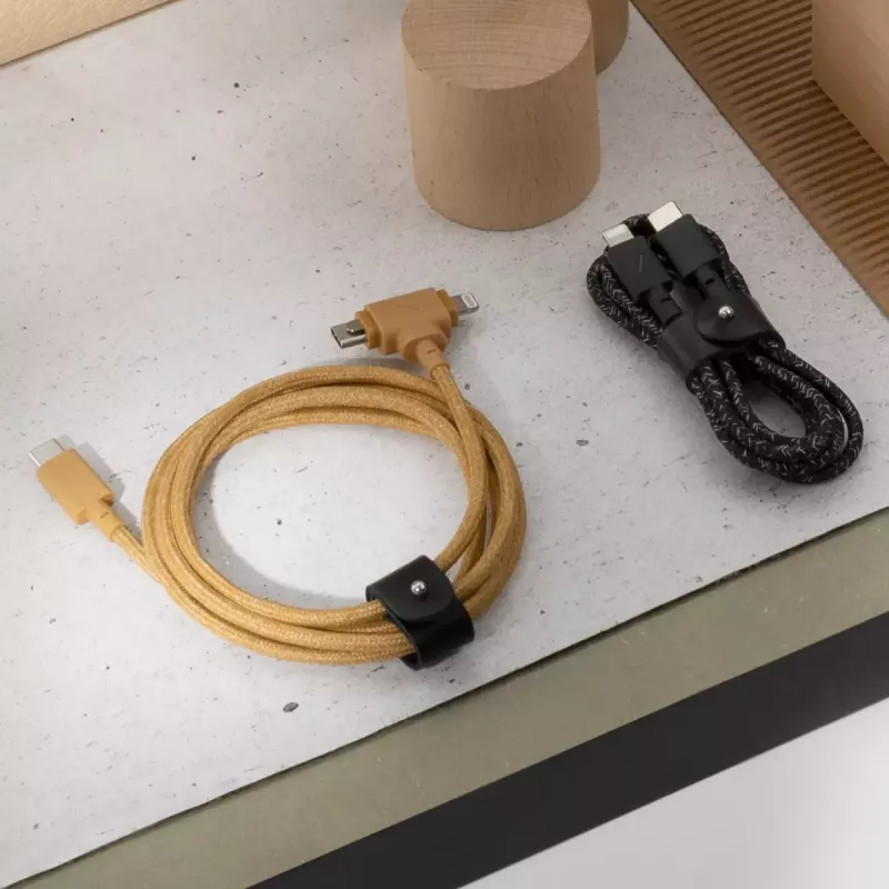 Cable USB-C Native Union Belt Cable Duo 1,5 m USB‑C a USB‑C/Lightning Negro