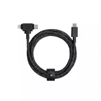Cable USB-C Native Union Belt Cable Duo 1,5 m USB‑C a USB‑C/Lightning Negro