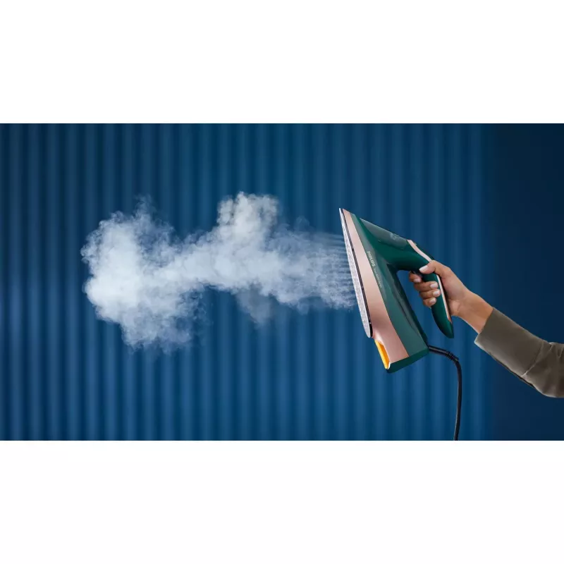 Plancha de vapor Philips DST8030/70 – 3000 W, suela SteamGlide Elite, depósito de agua 0,35 l, 1,78 kg, vapor vertical, verde