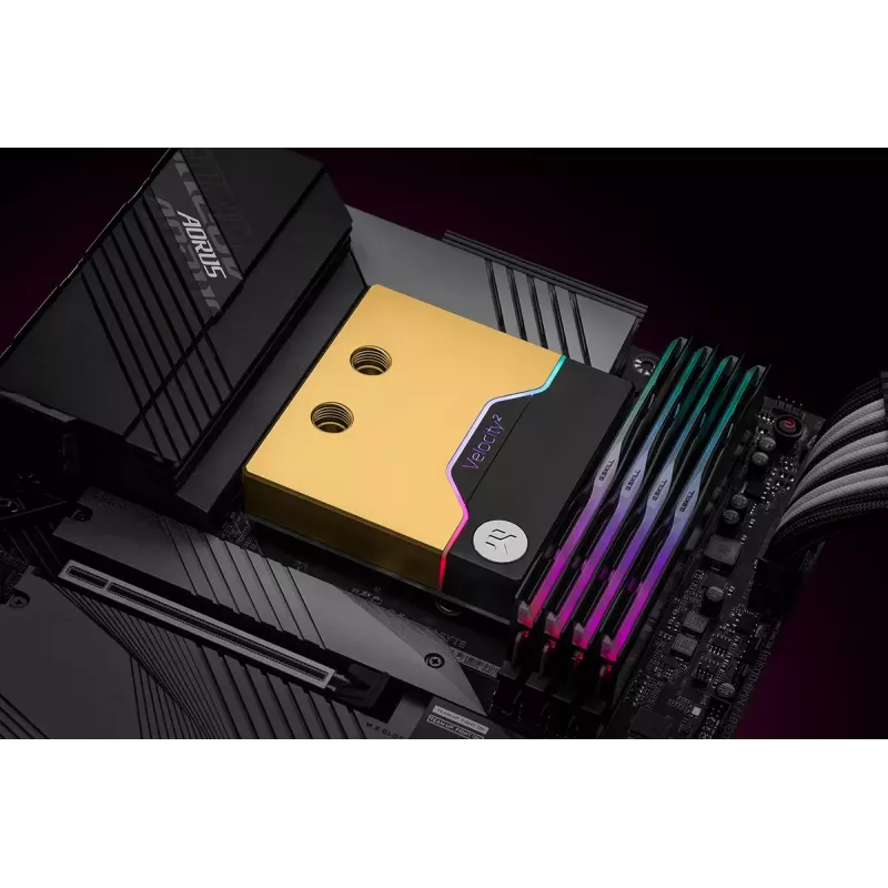 Bloque de agua EK Water Blocks Latón Cobre Negro Oro