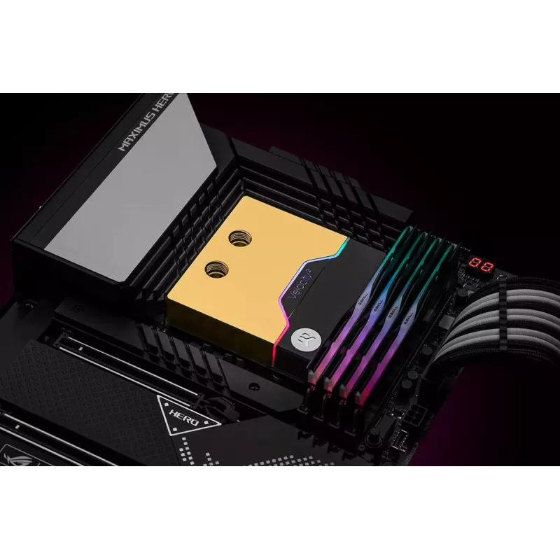Bloque de agua EK Water Blocks Latón Cobre Negro Oro