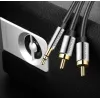 Cable de audio Vention BCFBJ 2 x RCA a minijack 3,5 mm, 5 m, negro, contactos dorados, funda de PVC