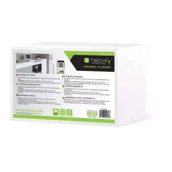 Soporte CPU Techly ICA-CS 62, soporte para ordenador montable bajo el escritorio, negro