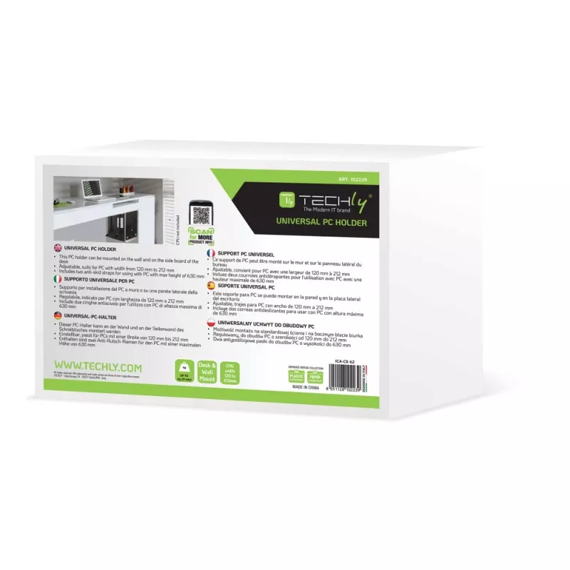 Techly 102239 soporte lateral para caja de PC, negro
