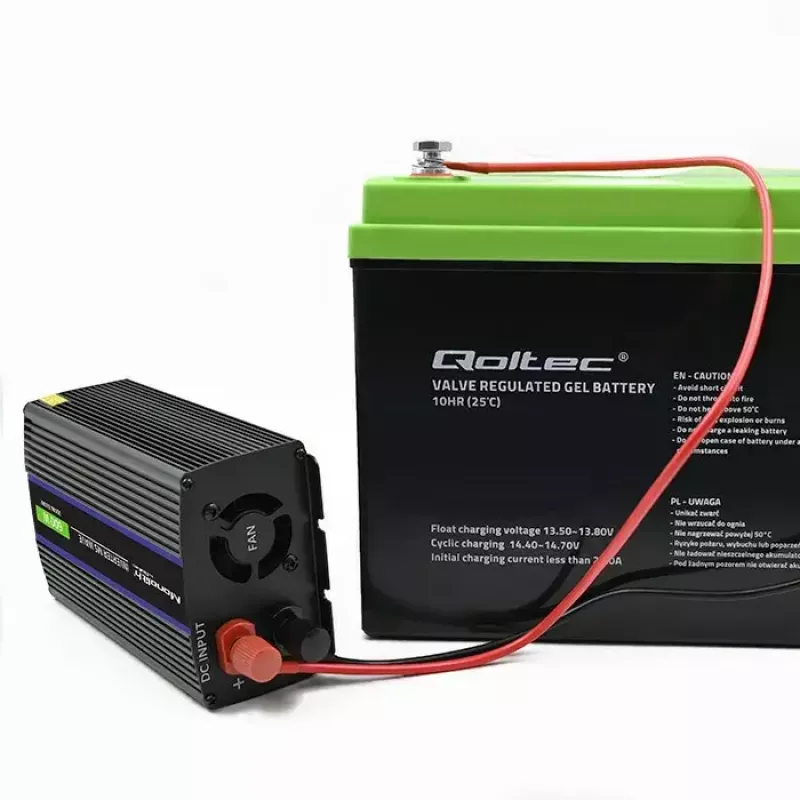 Convertidor de tensión QOLTEC Monolith 600 MS Wave 12V a 230V 600W, onda pura/sinusoidal o modificada según se indique