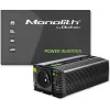 Inversor QOLTEC Monolith 600 W — 12 V a 230 V, USB PD 18 W, coche/interior, negro