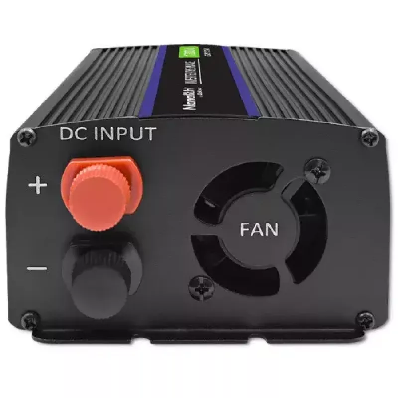 Inversor QOLTEC Monolith 600 W — 12 V a 230 V, USB PD 18 W, coche/interior, negro