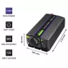 Inversor QOLTEC Monolith 600 W — 12 V a 230 V, USB PD 18 W, coche/interior, negro