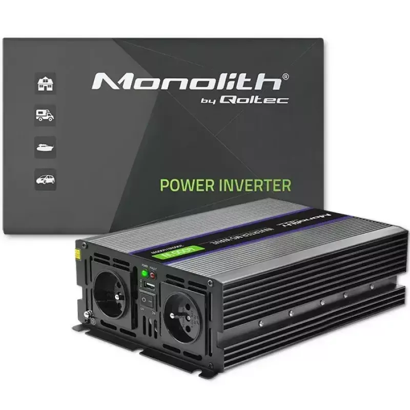 Convertidor de tensión QOLTEC Monolith 4000 MS Wave 12V a 230V 2000/4000W con USB