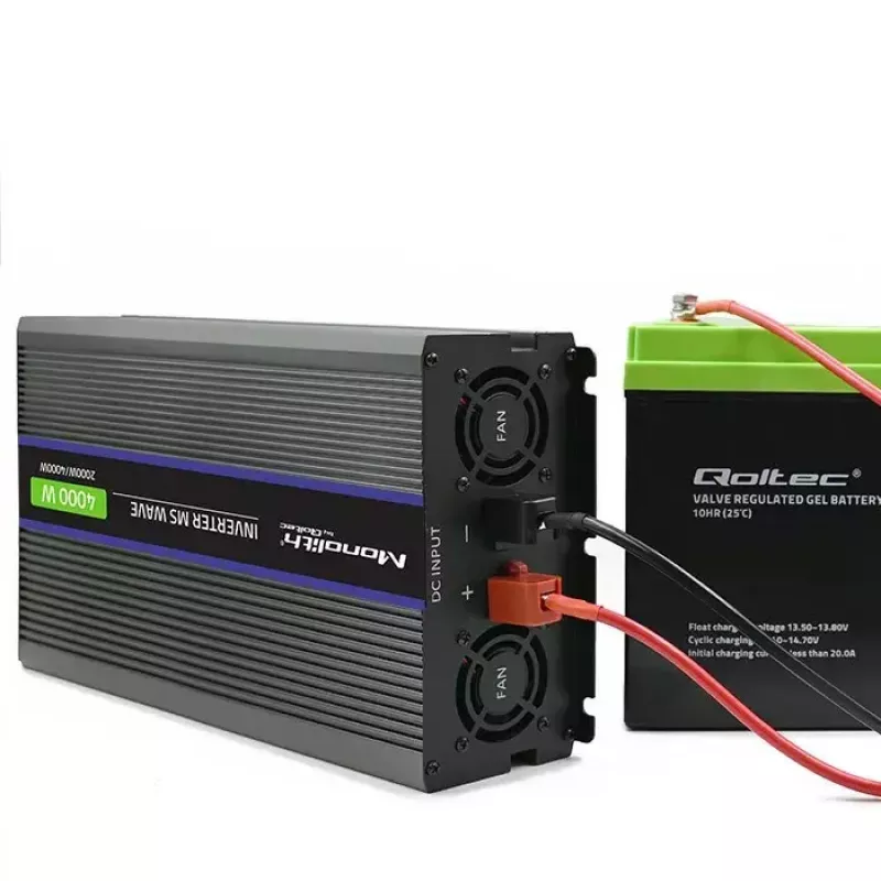 Convertidor de tensión QOLTEC Monolith 4000 MS Wave 12V a 230V 2000/4000W con USB