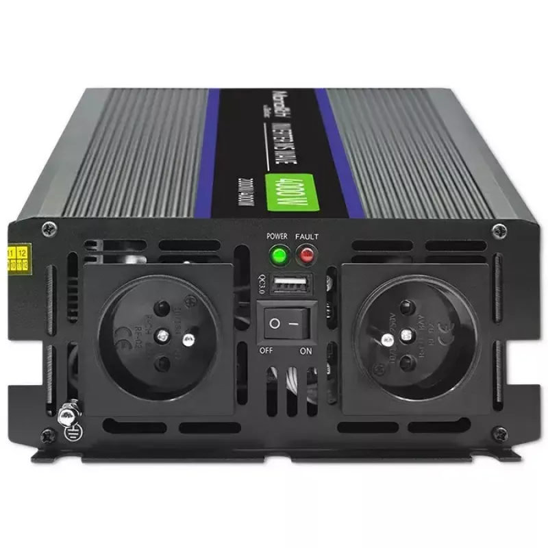 Convertidor de tensión QOLTEC Monolith 4000 MS Wave 12V a 230V 2000/4000W con USB