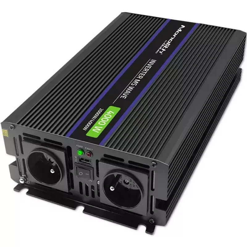 Convertidor de tensión QOLTEC Monolith 4000 MS Wave 12V a 230V 2000/4000W con USB