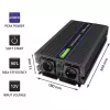 Convertidor de tensión QOLTEC Monolith 4000 MS Wave 12V a 230V 2000/4000W con USB