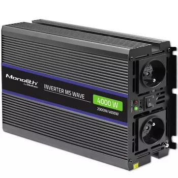 Convertidor de tensión QOLTEC Monolith 4000 MS Wave 12V a 230V 2000/4000W con USB