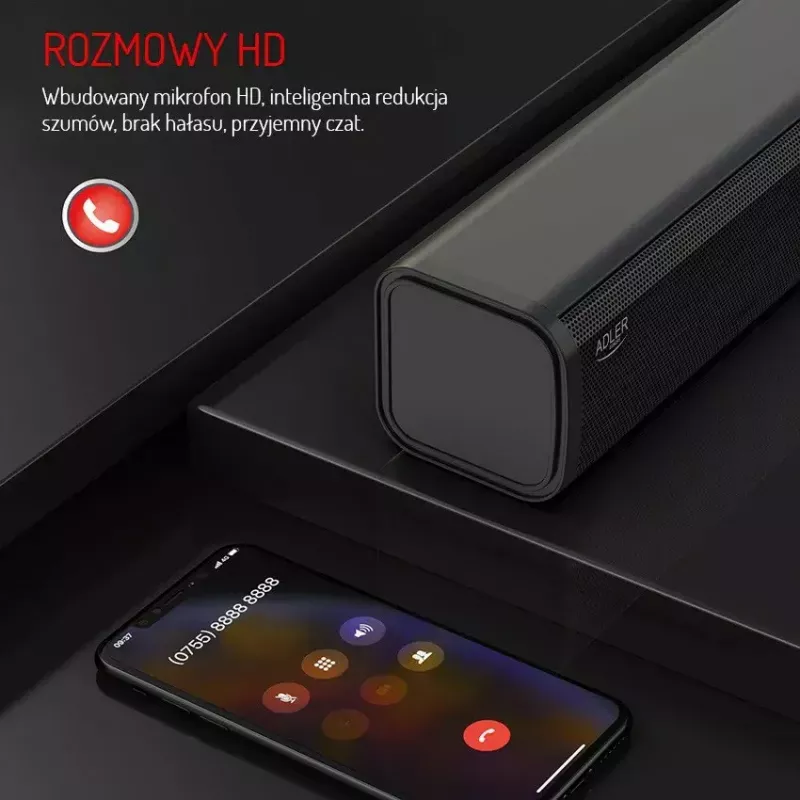 Altavoz Bluetooth portátil Adler AD 1191 5W, inalámbrico, compacto, negro