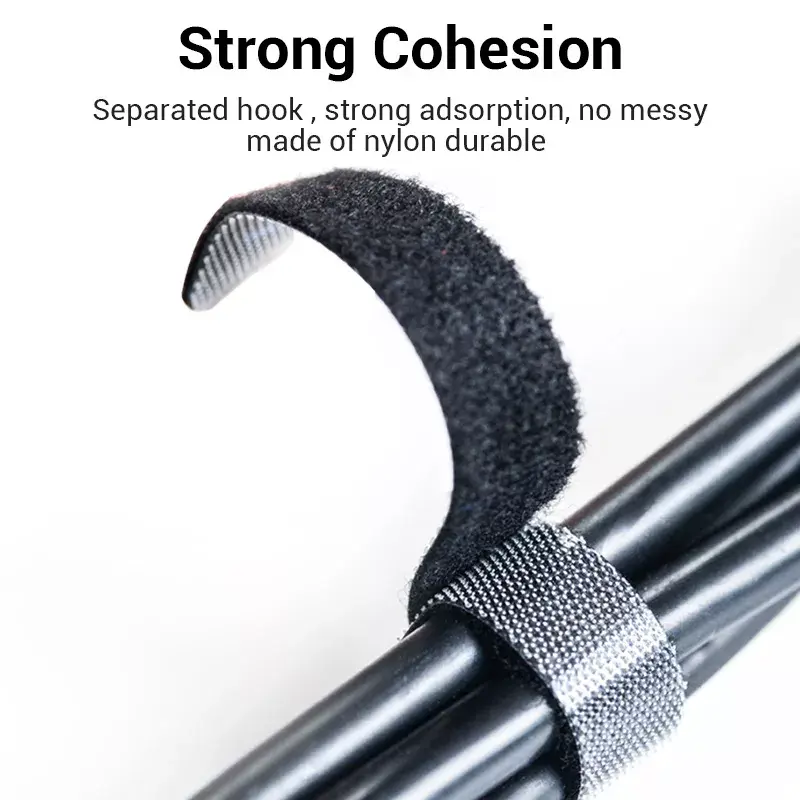 Bridas de cable con velcro Vention KAABJ, nailon, 5 m x 11 mm, negro
