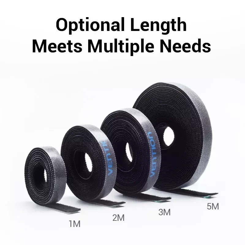 Bridas de cable con velcro Vention KAABJ, nailon, 5 m x 11 mm, negro