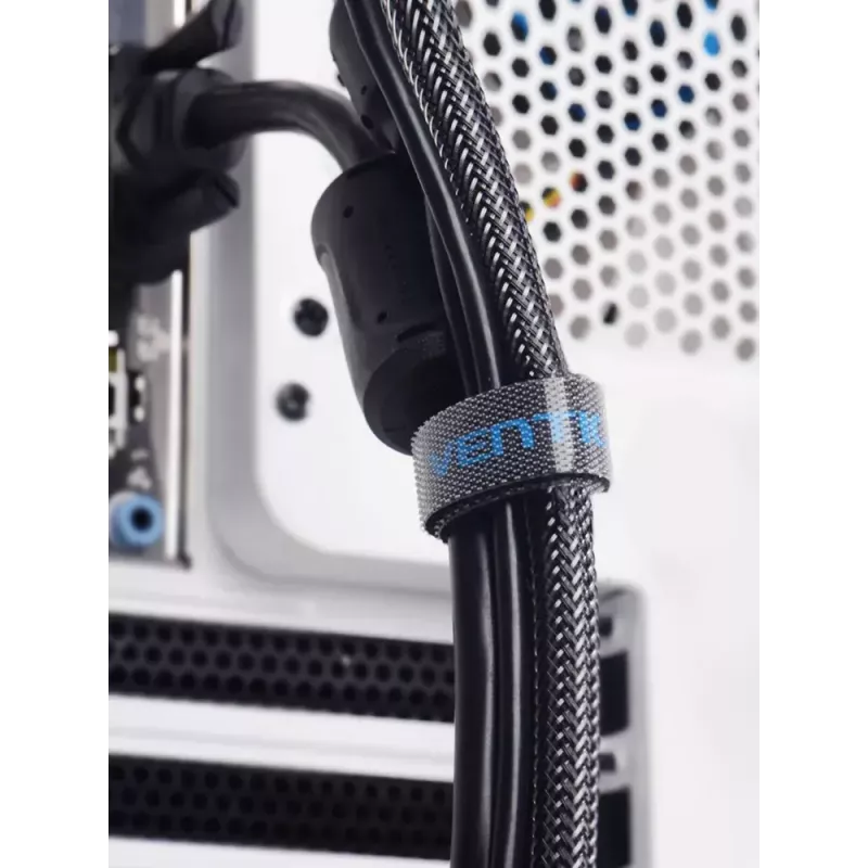 Bridas de cable con velcro Vention KAABJ, nailon, 5 m x 11 mm, negro