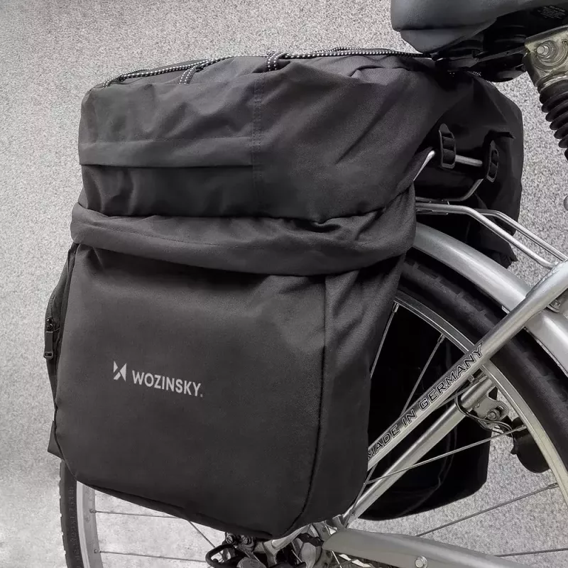 Bolsa de bicicleta Wozinsky WBB13BK 60L negra universal – bolsa para portaequipajes, capacidad 60 L