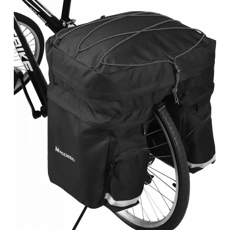 Bolsa de bicicleta Wozinsky WBB13BK 60L negra universal – bolsa para portaequipajes, capacidad 60 L