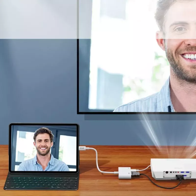 Adaptador Lightning a HDMI Joyroom S-H141 — Lightning (Apple) a HDMI FullHD 1080p 60 Hz, Blanco