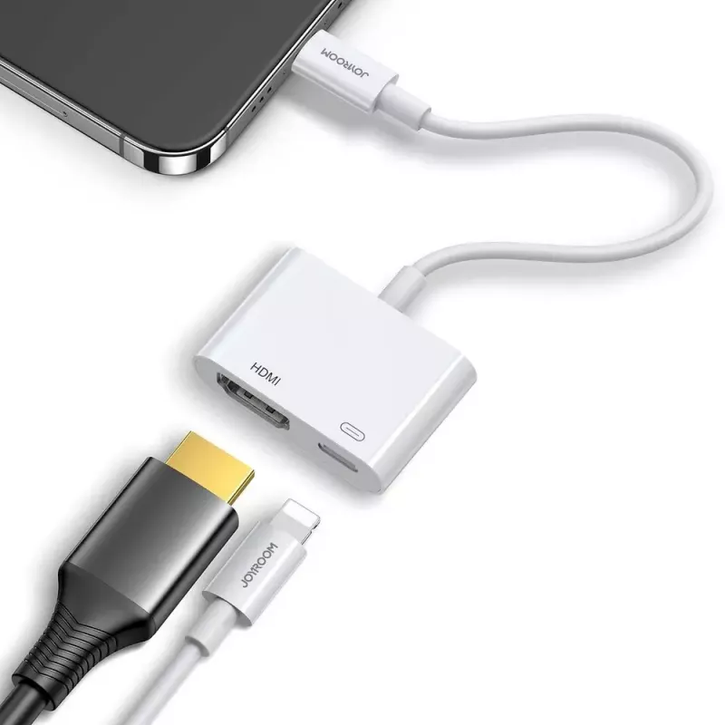 Adaptador Lightning a HDMI Joyroom S-H141 — Lightning (Apple) a HDMI FullHD 1080p 60 Hz, Blanco