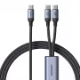 Cable USB-C a 2× USB-C Joyroom SA21-1T2 100W 1,5m (negro)