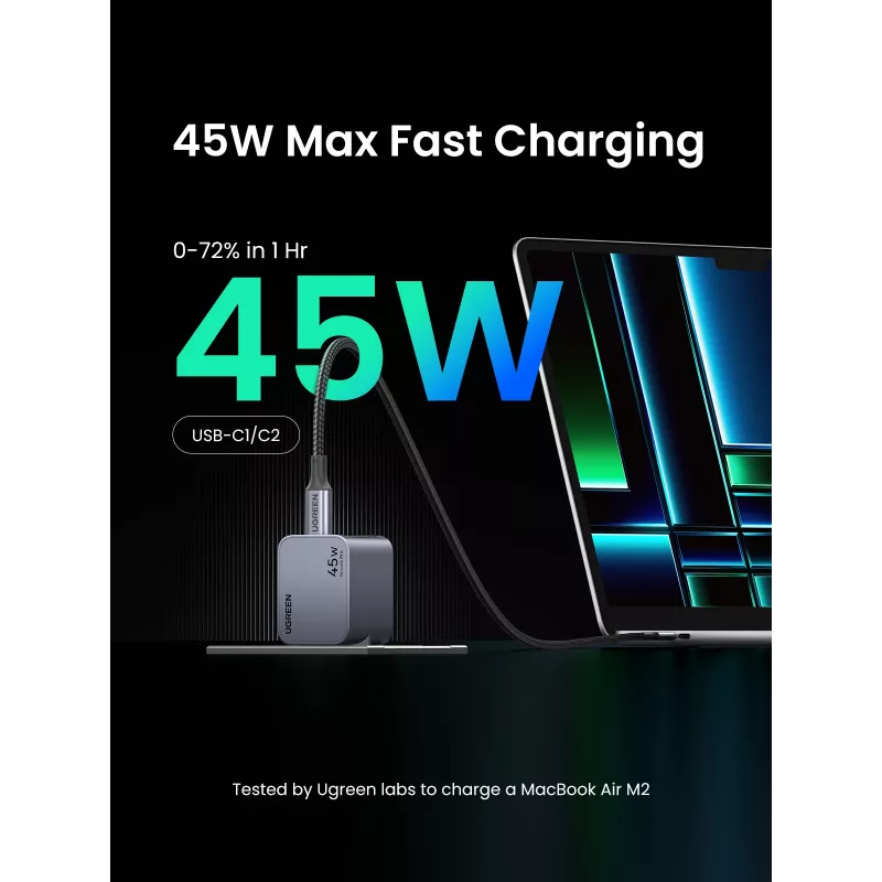 Cargador móvil Ugreen 35008 Universal Gris Carga rápida por CA para interiores