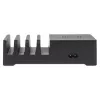 Estación de carga Manhattan con base de carga inalámbrica (extraíble), 1x inalámbrica, 1x USB-C y 4x USB-A, potencia de salida inalámbrica: 2 A, potencia de salida USB-C: 3 A, salidas USB-A: 1x 3 A y 3x máx. 2,4 A, cable 1 m, negro (cable de alimentación: conector macho europeo de 2 polos a conector hembra C7)