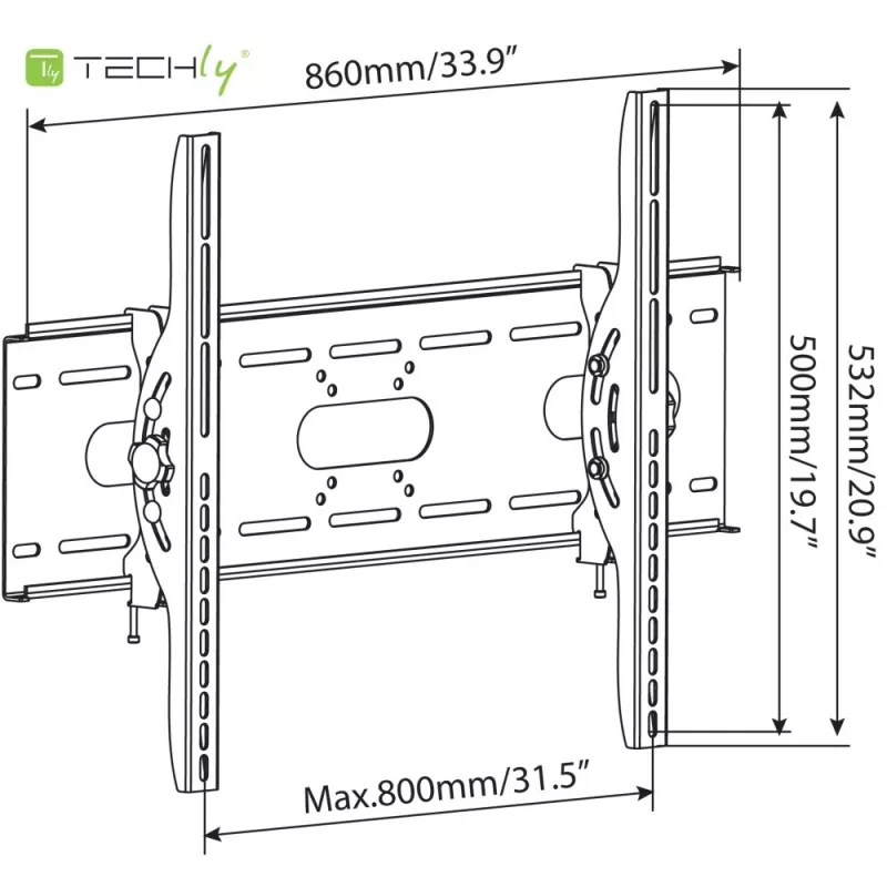 Soporte de pared inclinable Techly para TV LED LCD 42-80