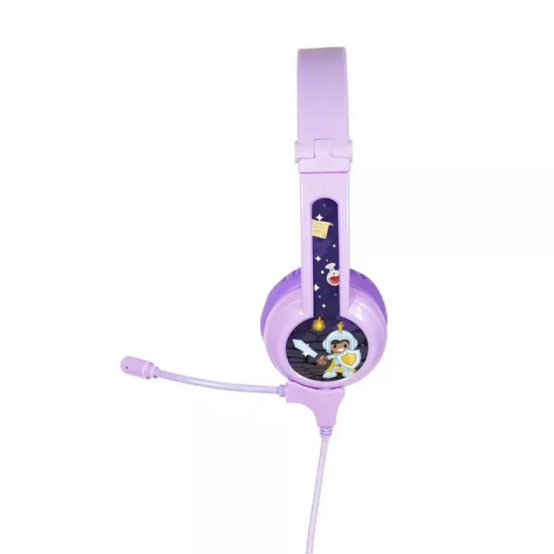 buddy phones Galaxy lila — auriculares over-ear para niños, diadema ajustable, volumen limitado